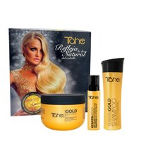 TAHE Zestaw do włosów zniszczonych KERATIN BOTANIC GOLD - 300ml+300ml+30ml