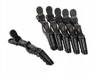 LUSSONI Klipsy fryzjerskie do włosów KROKODYLKI - 6 sztuk - POŁYSK