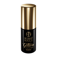 BOSKA NAILS Top hybrydowy No Wipe Glitteria BLACK - 6ml