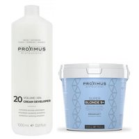PROXIMUS Zestaw Rozjaśniacz do włosów SUPER BLONDE 9+ + Emulsja utleniająca oxydant 6%