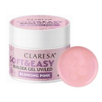 CLARESA Żel budujący do paznokci Soft&Easy BLINKING PINK - 45g - ŚREDNI