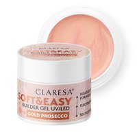 CLARESA Żel budujący do paznokci Soft&Easy GOLD PROSECCO - 90g - DUŻY