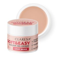 CLARESA Żel budujący do paznokci Soft&Easy LIGHT BEIGE - 90g - DUŻY