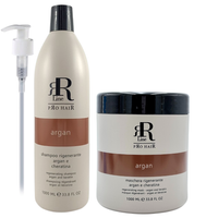 RR LINE Zestaw do regeneracji włosów ARGAN Szampon + Maska - 2x1000ml