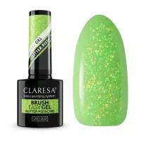 CLARESA Żel w butelce do paznokci BRUSH EASY GEL - GLITTER PISTACHIO - 5g
