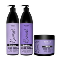 JOANNA Zestaw do włosów zniszczonych KERATIN 2x1000ml + 500ml