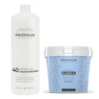 PROXIMUS Zestaw Rozjaśniacz do włosów SUPER BLONDE 9+ + Emulsja utleniająca oxydant 12%