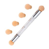 Dwustronny Pędzel gąbka do ombre z cyrkoniami - Białe cyrkonie