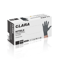 CLARA Rękawiczki nitrylowe jednorazowe CZARNE/BLACK - M