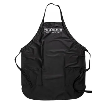 PROXIMUS Fartuch fryzjerski barberski z logo Czarny