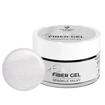 VICTORIA VYNN  Żel budujący z mikrowłóknem i drobinkami EASY FIBER GEL Sparkle Milky - 15ml - MAŁY