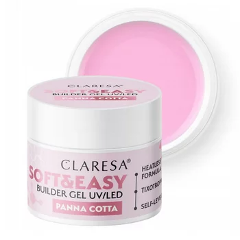 CLARESA Żel budujący do paznokci Soft&Easy PANNA COTTA - 90g - DUŻY