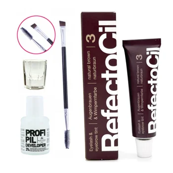 REFECTOCIL Henna żelowa BRĄZOWA 3 + Woda Kallos 3% + Pędzelek + Kieliszek