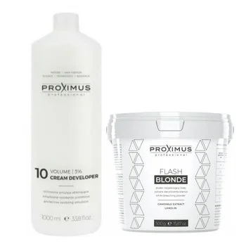 PROXIMUS Zestaw Rozjaśniacz do włosów FLASH BLONDE + Emulsja utleniająca oxydant 3%