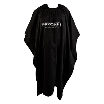 PROXIMUS Peleryna fryzjerska do strzyżenia - Czarna - DUŻY NAPIS