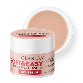 CLARESA Żel budujący do paznokci Soft&Easy LIGHT BEIGE - 45g