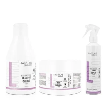 SALERM HAIRLAB Zestaw prostujący włosy LISS CONTROL Szampon Maska Spray 300+2x250ml