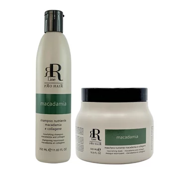RR LINE Zestaw do włosów suchych i zniszczonych MACADAMIA - 350ml + 500ml