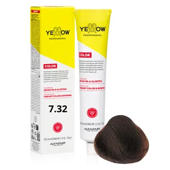 ALFAPARF YELLOW Farba do włosów 7.32 - Średni złoty fioletowy blond - 100ml