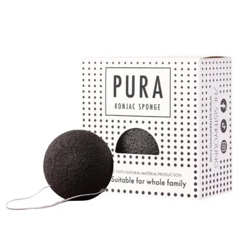 SISTER YOUNG Gąbka do mycia twarzy PURA Konjac Black/Czarna - 1 sztuka