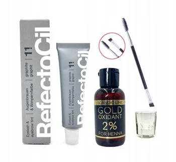 REFECTOCIL Henna żelowa GRAFITOWA 1.1 + Woda Scandic Line 2% + Pędzelek + Kieliszek