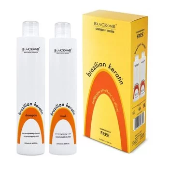 BLACKOMB Zestaw do włosów po prostowaniu keratynowym Brazilian Keratin - 2x250ml