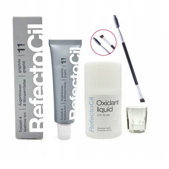 REFECTOCIL Henna żelowa GRAFITOWA 1.1 + Woda 3% w płynie + Pędzelek + Kieliszek