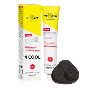 ALFAPARF YELLOW Farba do włosów 4 COOL - Chłodny średni naturalny brąz - 100ml