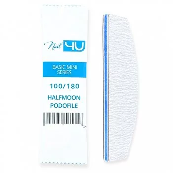 NAIL4U Pilnik do paznokci MINI Podofile ŁÓDKA HALFMOON 100/180 - 1 sztuka