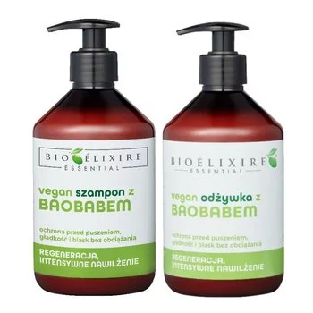 BIOELIXIRE Zestaw do włosów zniszczonych BAOBAB - 2x500ml