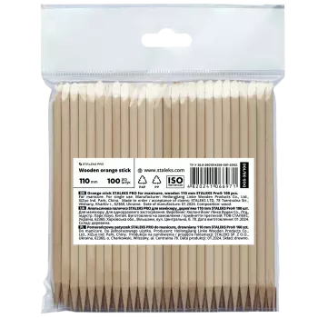 STALEKS Patyczki drewniane do skórek 100 sztuk - 110mm - DOS-30/100