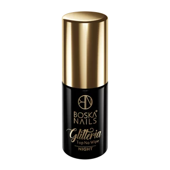 BOSKA NAILS Top hybrydowy No Wipe Glitteria NIGHT - 6ml