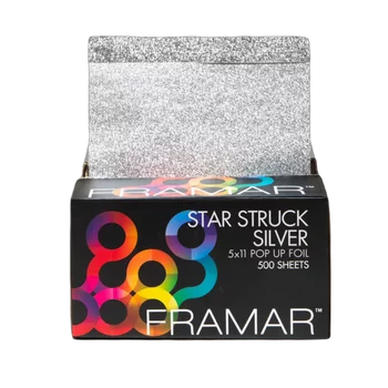 FRAMAR Folia aluminiowa w paskach STAR STRUCK SILVER - 500 szt.