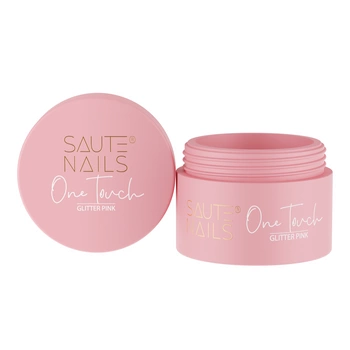 SAUTE NAILS Żel budujący do paznokci ONE TOUCH - GLITTER PINK - 50g