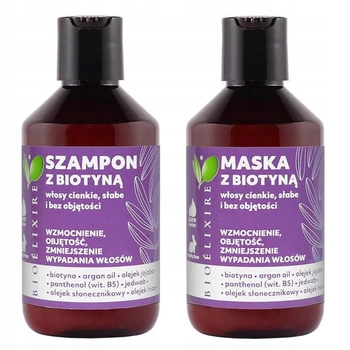 BIOELIXIRE ZESTAW Szampon + Maska do włosów BIOTYNA - 2x300ml