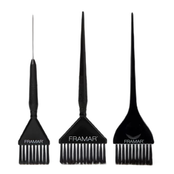 FRAMAR Zestaw pędzli do koloryzacji FAMILY PACK Czarne 3 sztuki - HB-FP-BLK