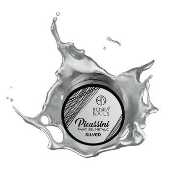 BOSKA NAILS Żel do zdobień paznokci Picassini Metalic SILVER - 5ml