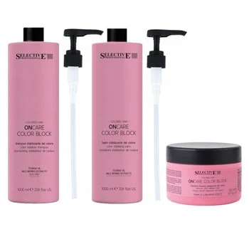 SELECTIVE Zestaw Szampon + Odżywka + Maska do włosów farbowanych COLOR BLOCK 2x1000ml + 200ml