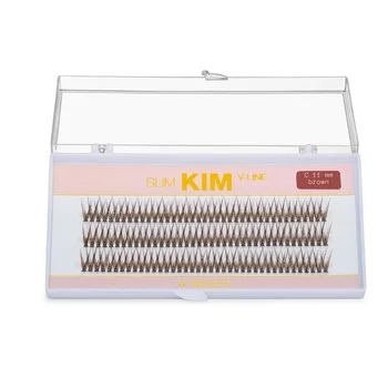 MUA STORE Kępki rzęs jedwabne SLIM KIM V-line - 11mm - BRĄZOWE