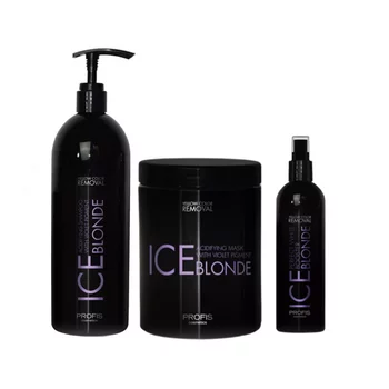 PROFIS Zestaw do włosów blond ICE - 2x1000ml + 250ml