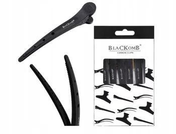 BLACKOMB Klipsy fryzjerskie do włosów KARBONOWE - 6 sztuk - CK023